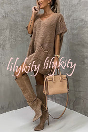 Windy City Pocketed Oversized Knit Sweater