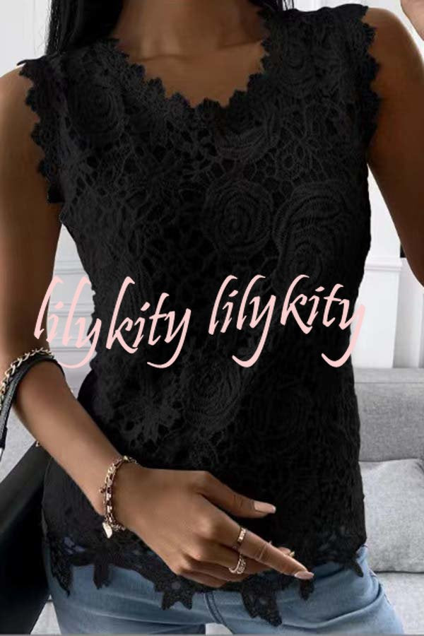 Heavenly Beauty Lace Fabric Tank