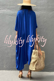 Summertime In Venice Solid Color Kimono Beach Cover-up