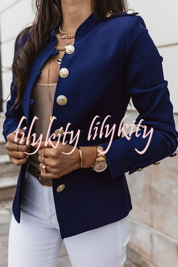 Clever Thoughts Double Breasted Lightweight Blazer
