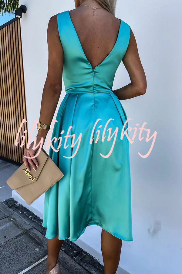 Hold You In My Memory Satin Midi Dress