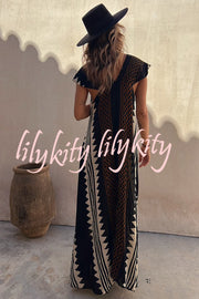 Beach Dates Ethnic Print A-line Maxi Dress