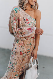 Spring Has Sprung Floral Print One Shoulder Dress