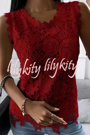 Heavenly Beauty Lace Fabric Tank