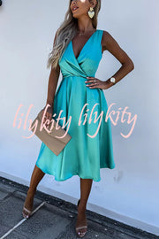 Hold You In My Memory Satin Midi Dress