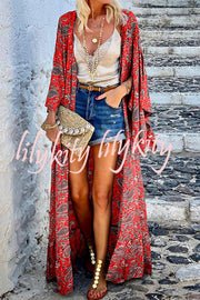 Can't Look Away Paisley Maxi Kimono Cover-ups