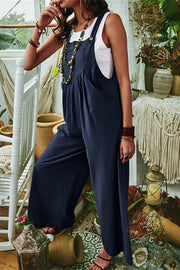 Witty Remark Linen Pockets Vintage Overall Jumpsuit