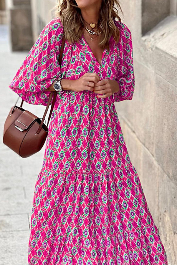 Sending Good Luck Printed Relaxed Midi Dress