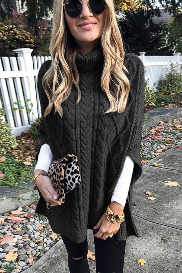 Till It's Over High Neck Cape Sweater