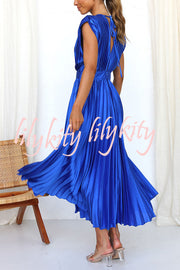 Hello Gorgeous Satin Pleated Midi Dress