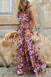 Pursue Your Passion Floral Ruffle Sleeve Maxi Dress