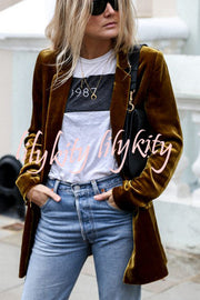 Eye Catching Street Style Velvet Blazer