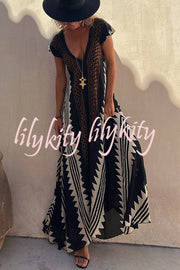 Beach Dates Ethnic Print A-line Maxi Dress