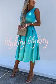 Hold You In My Memory Satin Midi Dress