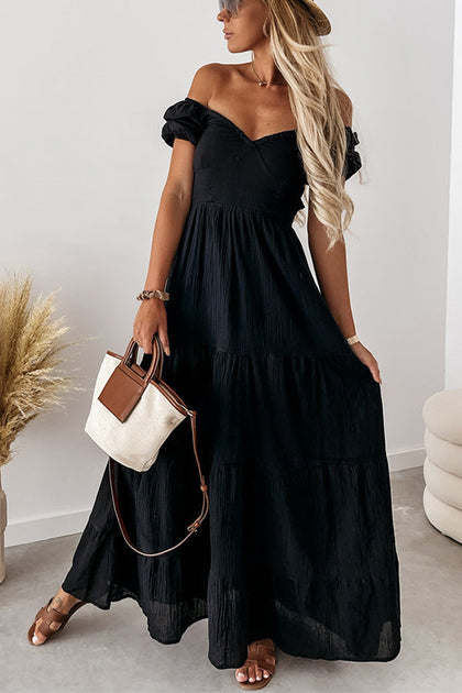 Blissful Moment Puff Sleeve Backless Maxi Dress – lilykity