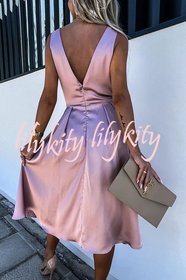 Hold You In My Memory Satin Midi Dress